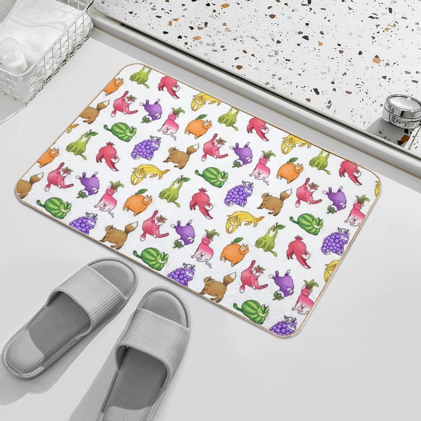 Fruit Cats  Slip-Resistant Bath Mat