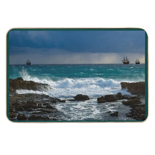 OCEAN WAVES Durable Bath Mat