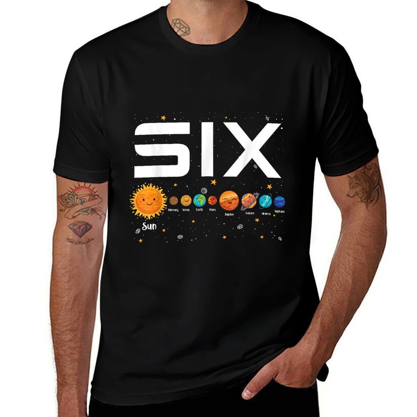 Solar System Planets Six 6 Years Old 6th Birthday Girl Boy  Breathable T-Shirt