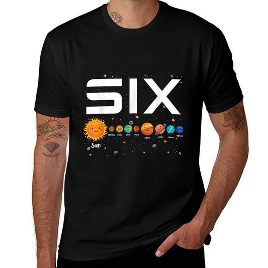 Solar System Planets Six 6 Years Old 6th Birthday Girl Boy  Breathable T-Shirt