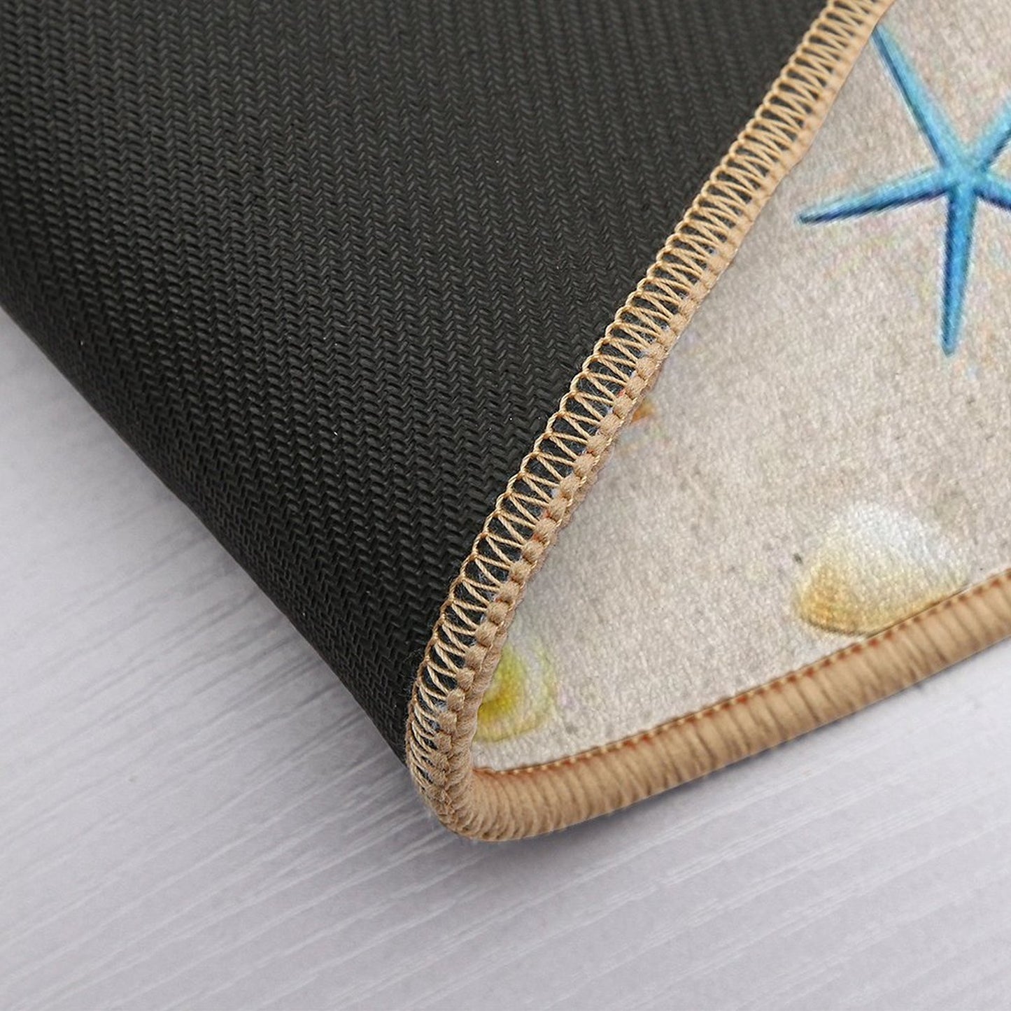 Collection of Shells on Sand And Starfish  Stain-Proof Bath Mat