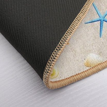 Collection of Shells on Sand And Starfish  Stain-Proof Bath Mat