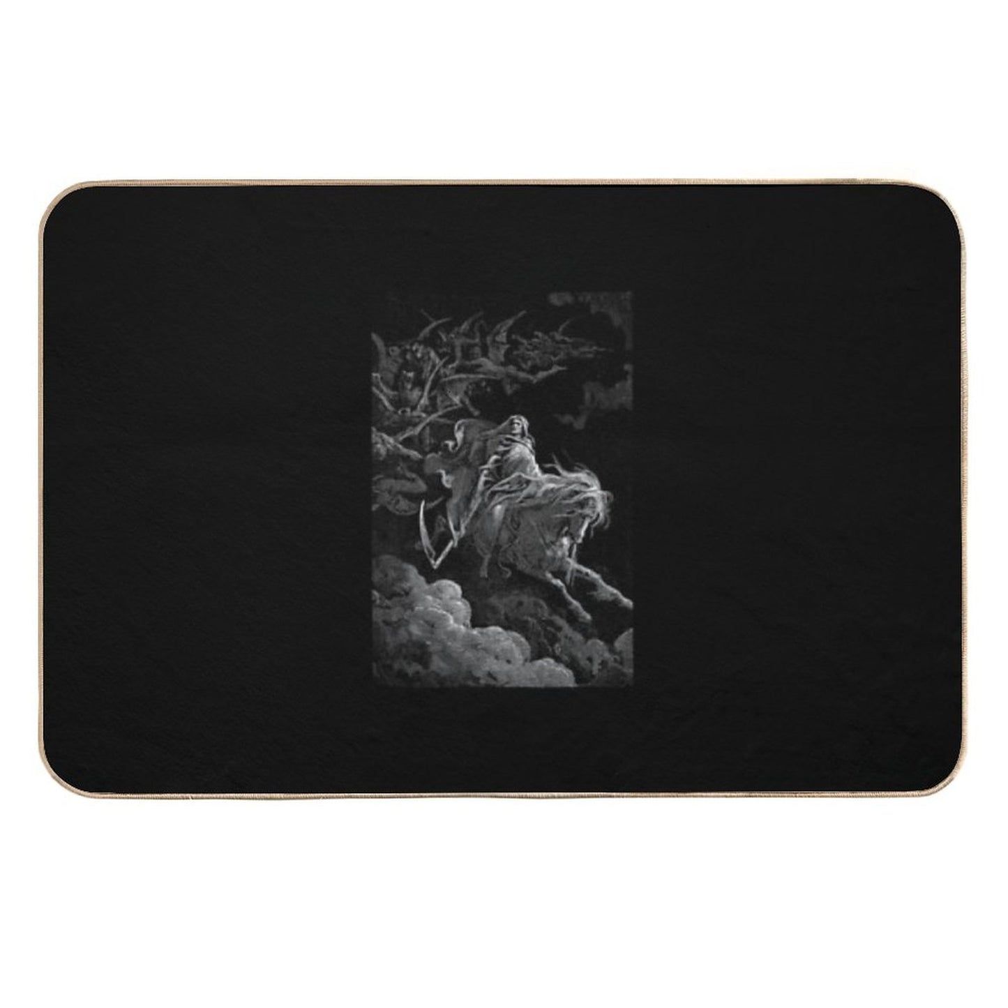 Death Gustav Dore Vintage Illustration Occult Grunge  Toxin-Free Bath Mat