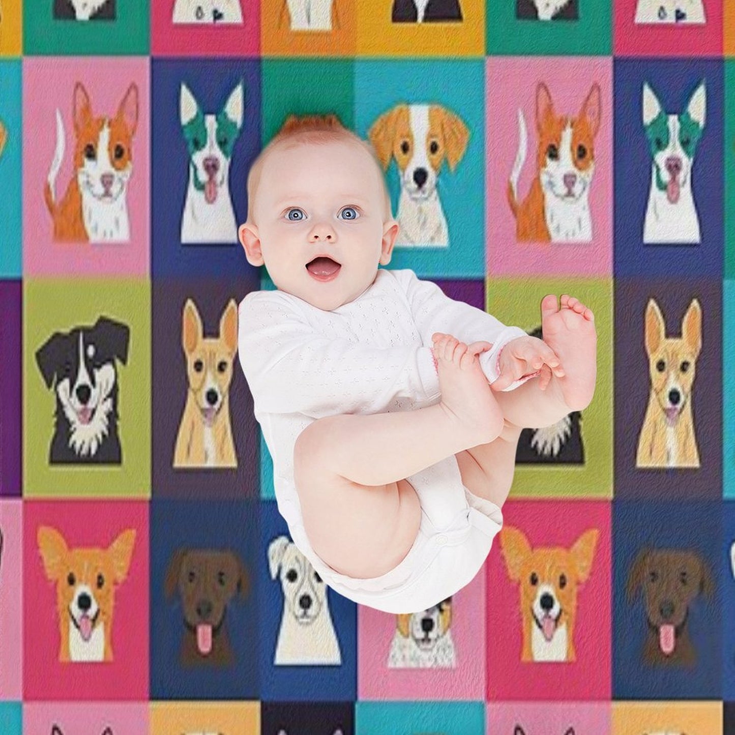 Bright And Happy Animal Heads for Decoration Versatility Throw Blanket
