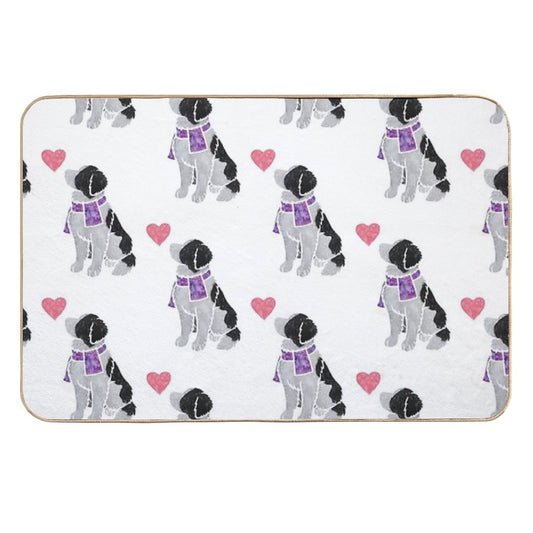 Watercolour Landseer (Newfoundland) Dog  Anti-Trip Bath Mat