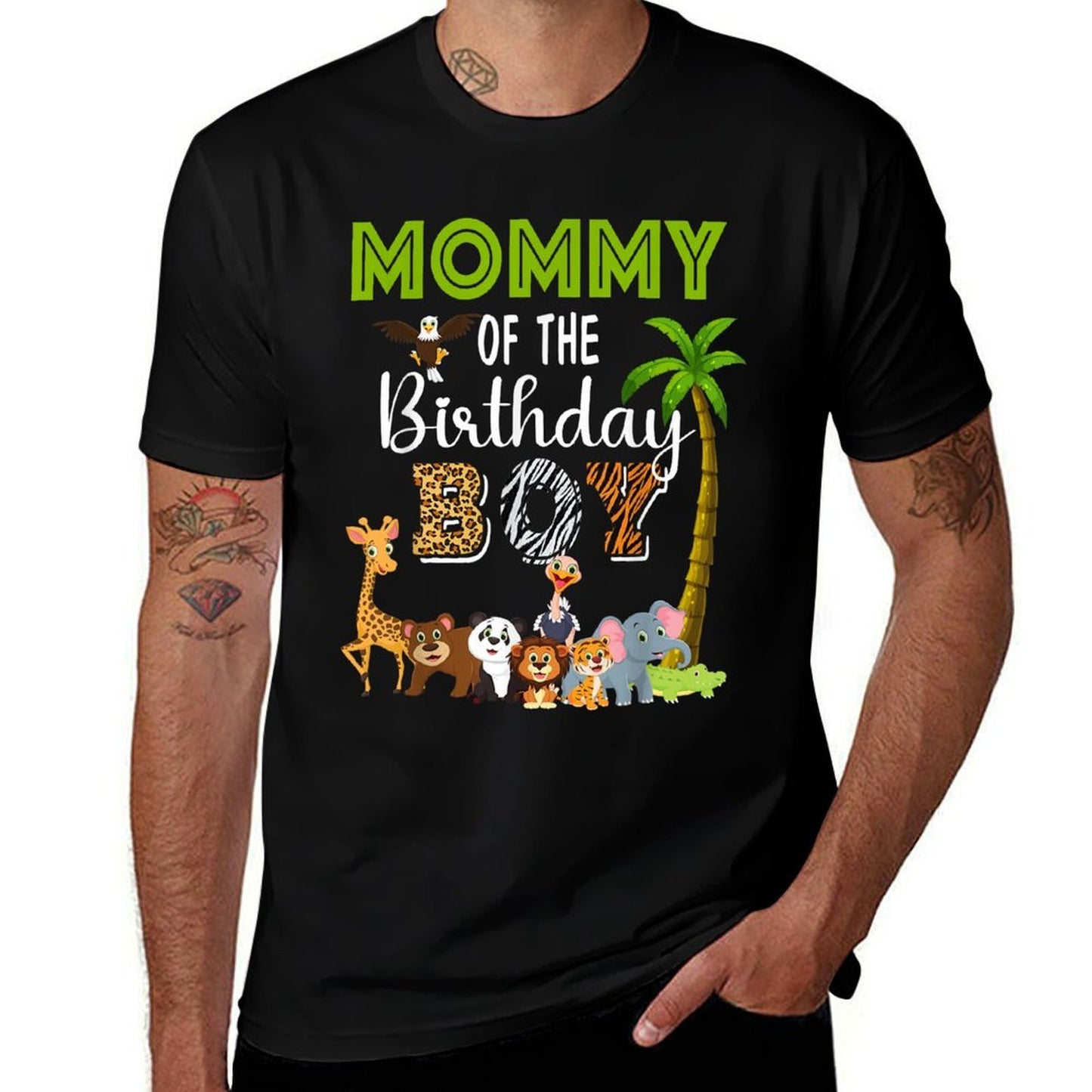 Mommy of The Birthday Boy Wild Zoo Theme Safari Party  Stretchy T-Shirt