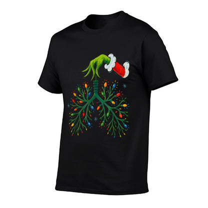 Funny Christmas Lungs Lights Art – RT Holiday  Trendy Pattern T-Shirt