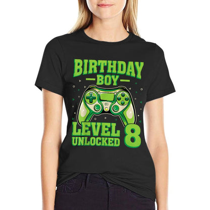 Level 8 Unlocked Video Gamer Gaming Kids 8th Birthday Boy  Odor-resistant T-Shirt
