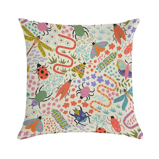 Doodle Bug Garden Soft Ultra-Soft Texture Throw Pillow
