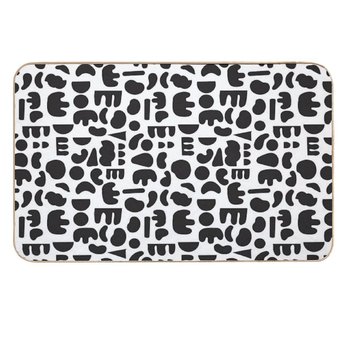 Black And White - Abstract Pattern Dance  Fade-Resistant Bath Mat