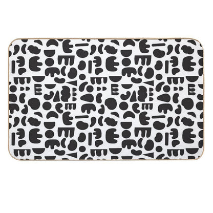 Black And White - Abstract Pattern Dance  Fade-Resistant Bath Mat