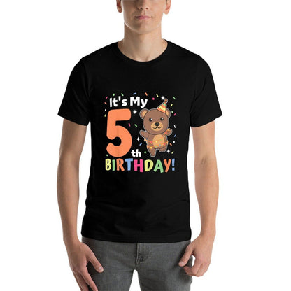 Kids 5th Birthday Bear For Kids Five Years Old  Soft T-Shirt