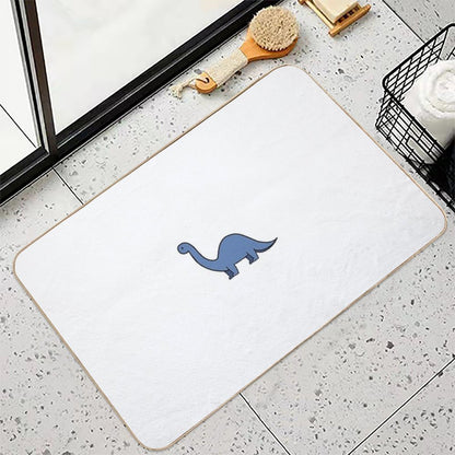 Cute Dinosaur Doodle - Blue  Pet-Safe Bath Mat