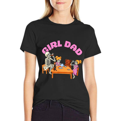 Girl Dad Skeletons Family Father And Daughters  Wrinkle-resistant T-Shirt