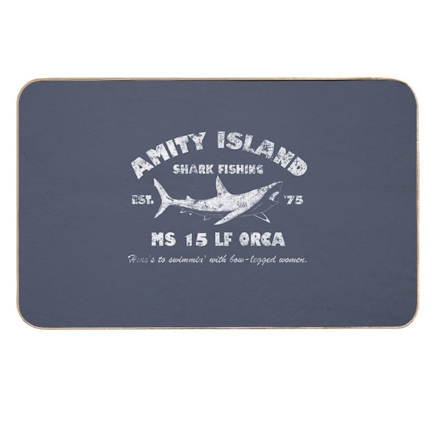 Amity Island Shark Fishing Est - 1975  Pet-Safe Bath Mat