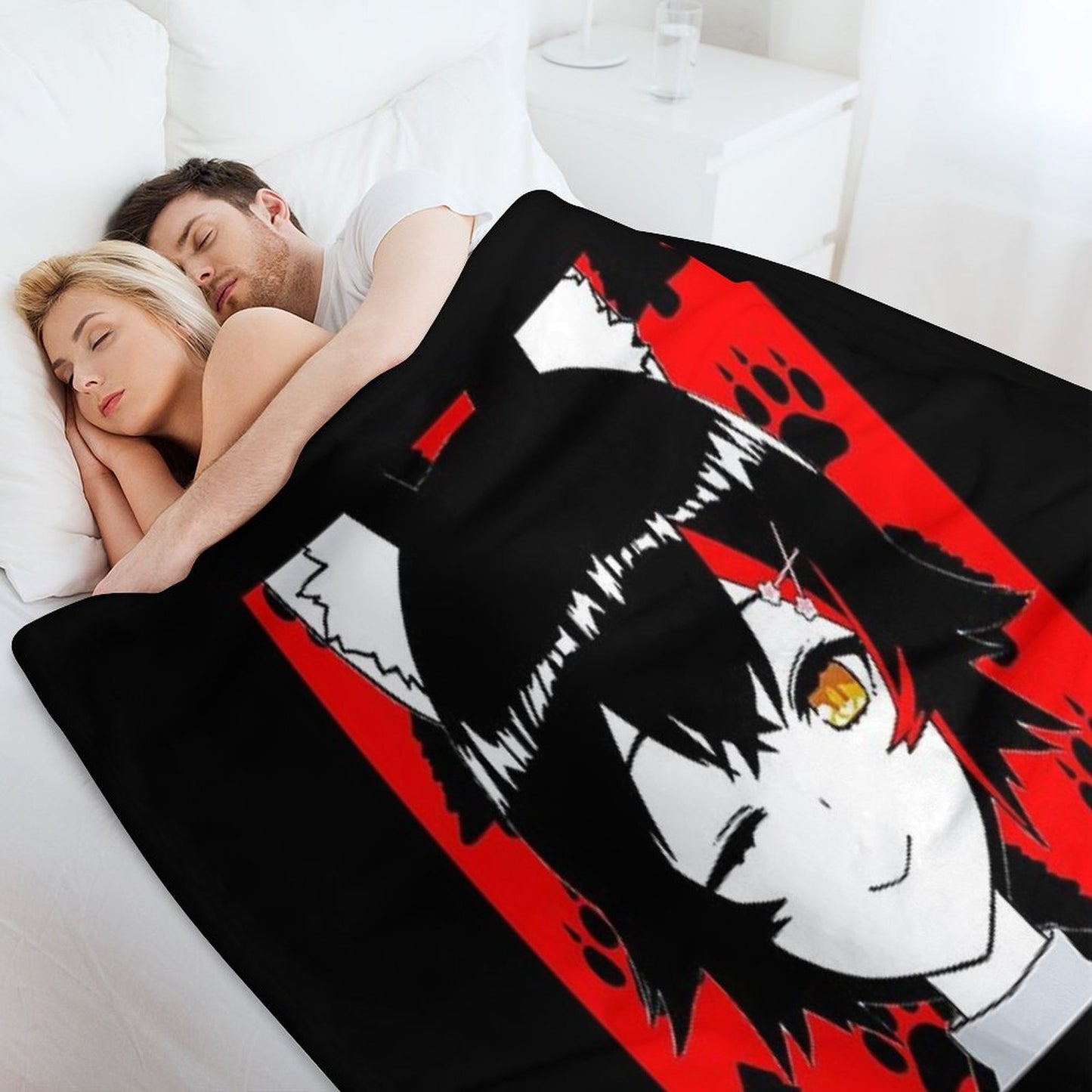 Hololive Ookami Mio Short Hair Easy Care Throw Blanket