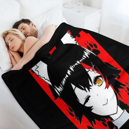 Hololive Ookami Mio Short Hair Easy Care Throw Blanket