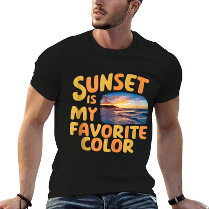 Sunset Is My Favorite Color Ocean Vista Beach Lover  Wrinkle-resistant T-Shirt