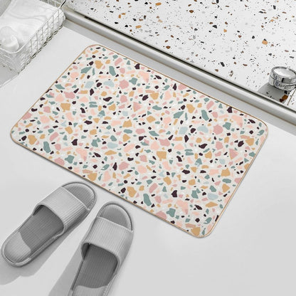 Pink Pastel Terrazzo  Repositionable Bath Mat