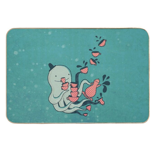 Tea And Tentacles  Odorless Bath Mat