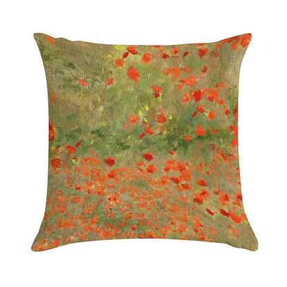 Monet Poppy Field Poppies Only Version Soft Anti-Pilling Throw Pillow