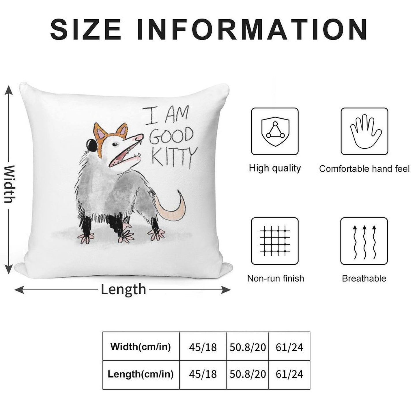 I AM GOOD KITTY Design Soft Gift Ready Throw Pillow