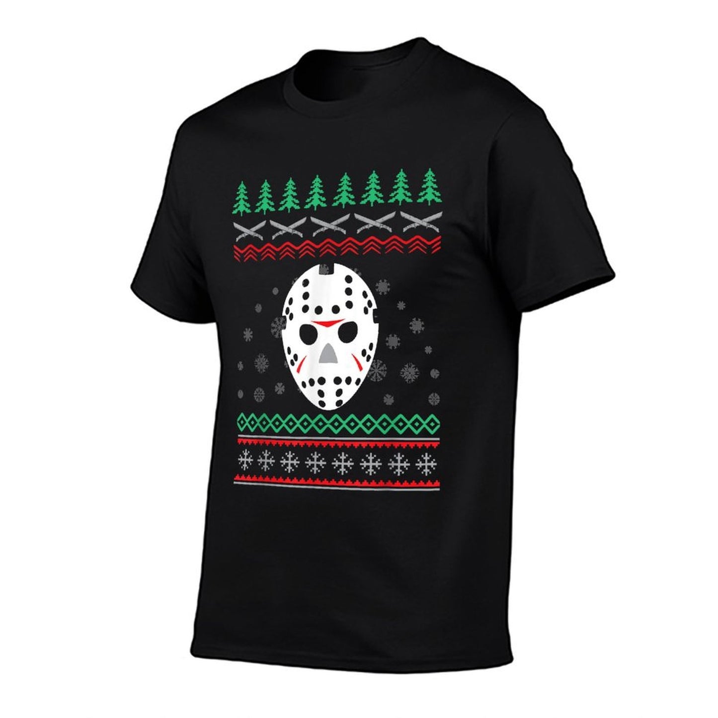 Jason Hockey Mask Ugly Christmas Holiday Festive  Easy-care T-Shirt