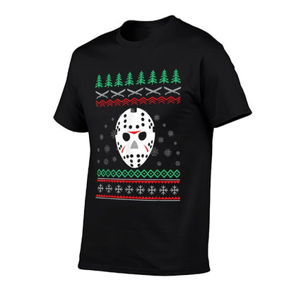 Jason Hockey Mask Ugly Christmas Holiday Festive  Easy-care T-Shirt