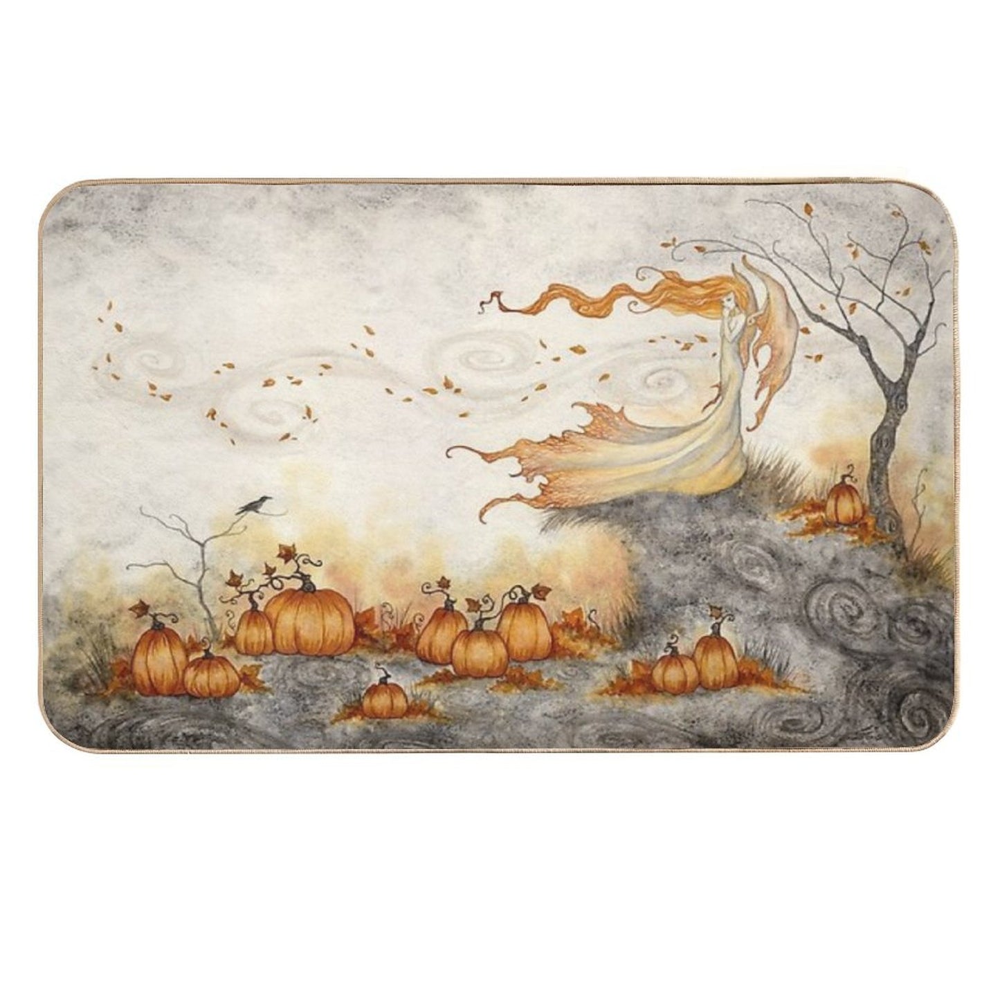 Whispers in The Pumpkin Patch  Easy Maintenance Bath Mat