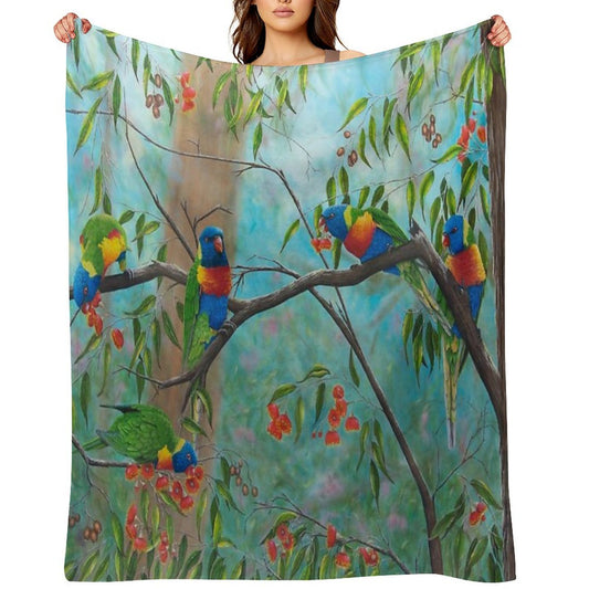 Sunday Lunch in The Dandenongs Machine-washable Throw Blanket