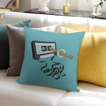 Back in The Day, Retro 80's Cassette Tape Soft Reinforced Edging Throw Pillow