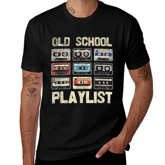 Cassette Tape - Retro 80s Old School Playlist Music  Polyester Blend T-Shirt