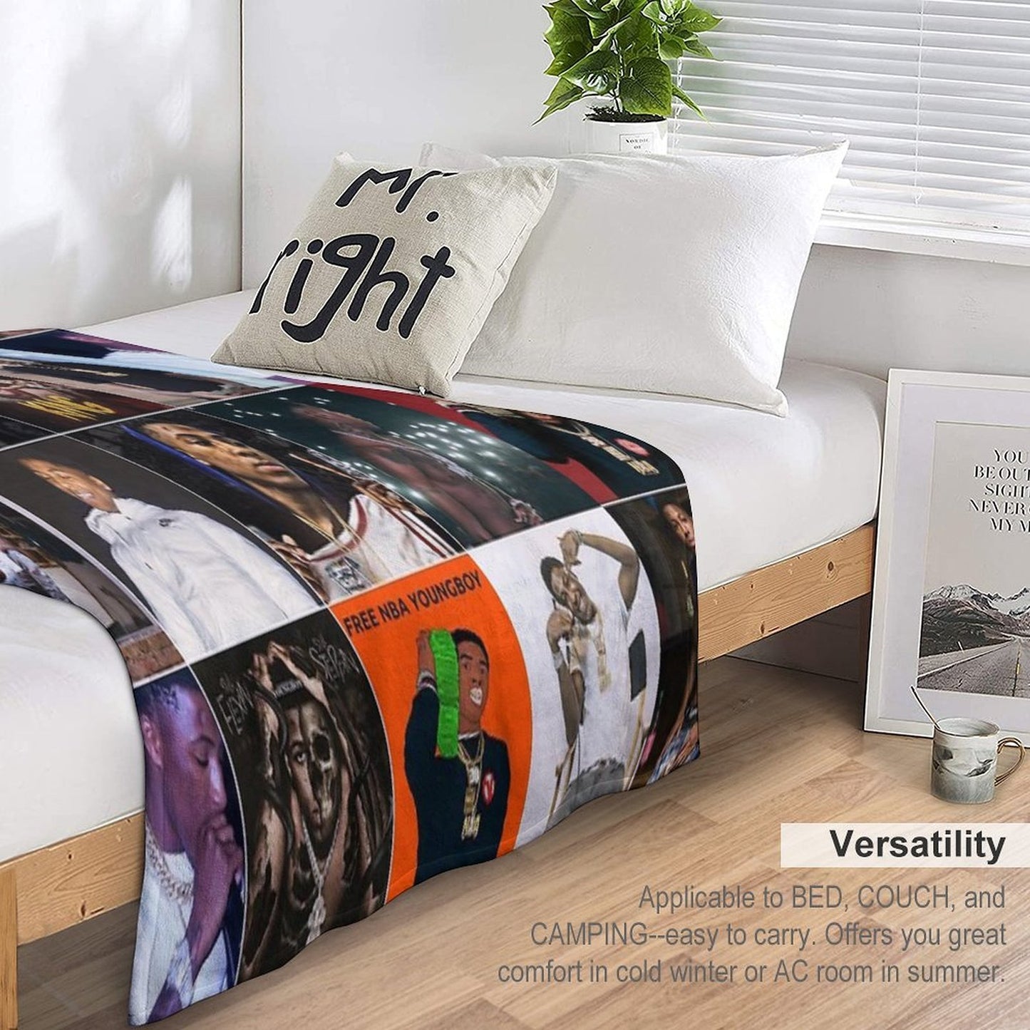 YoungBoy Never Broke Again Photo Collage Wrinkle-free Throw Blanket