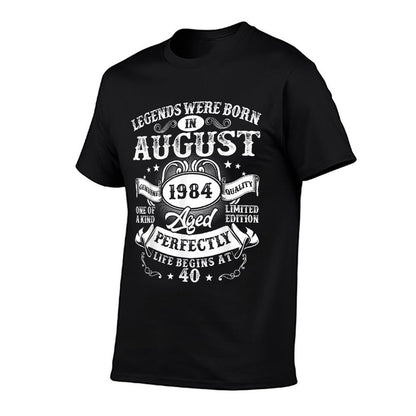Legends Were Born in August 1984 Vintage 40th Birthday Men  Relaxed-fit T-Shirt