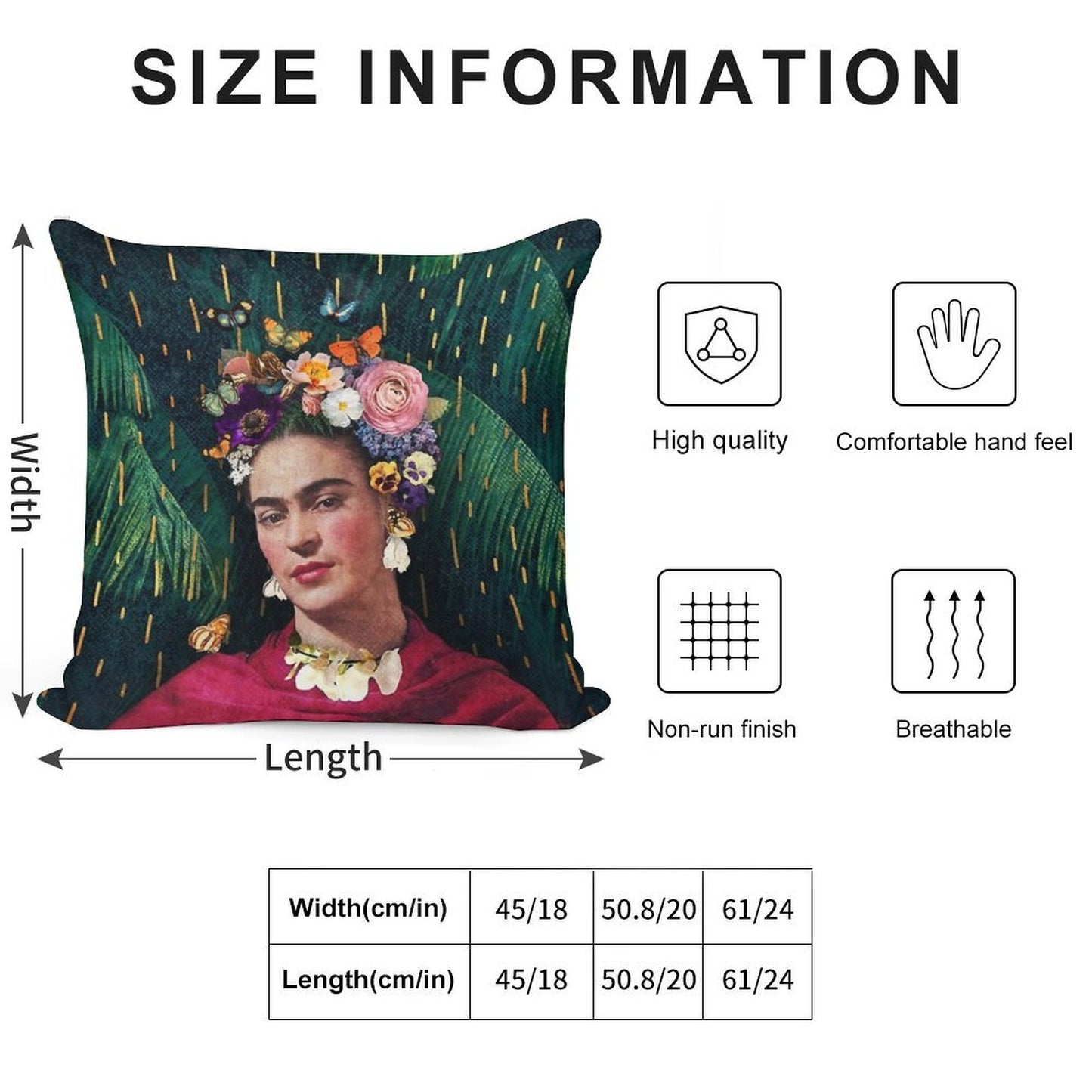 Frida Kahlo  World Women's Day Soft Decorative Cover Throw Pillow