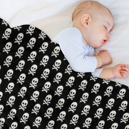 Skull N Bones Pattern Sustainable Throw Blanket