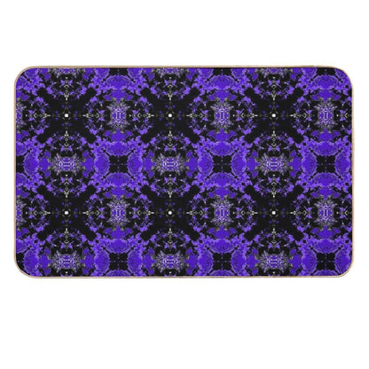 Purple And Black Repeating Liquid Tile  Dirt-Trapping Bath Mat