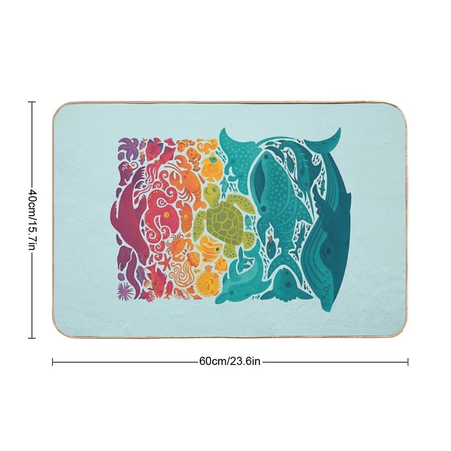 Aquatic Spectrum  Light Blue Durable Bath Mat