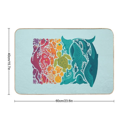 Aquatic Spectrum  Light Blue Durable Bath Mat
