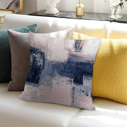 Pink And Navy 2 Soft Fade-Resistant Throw Pillow