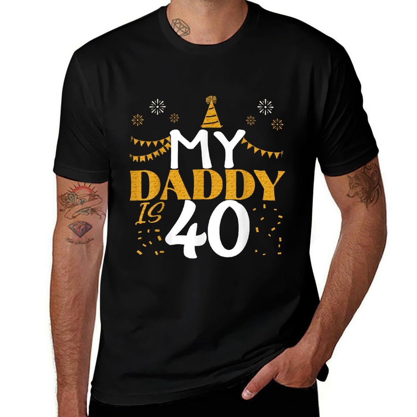 My Daddy Is 40 40th Birthday 1985 40 Years Old Father Dad  Slim-fit Cut T-Shirt