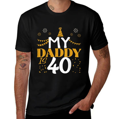 My Daddy Is 40 40th Birthday 1985 40 Years Old Father Dad  Slim-fit Cut T-Shirt
