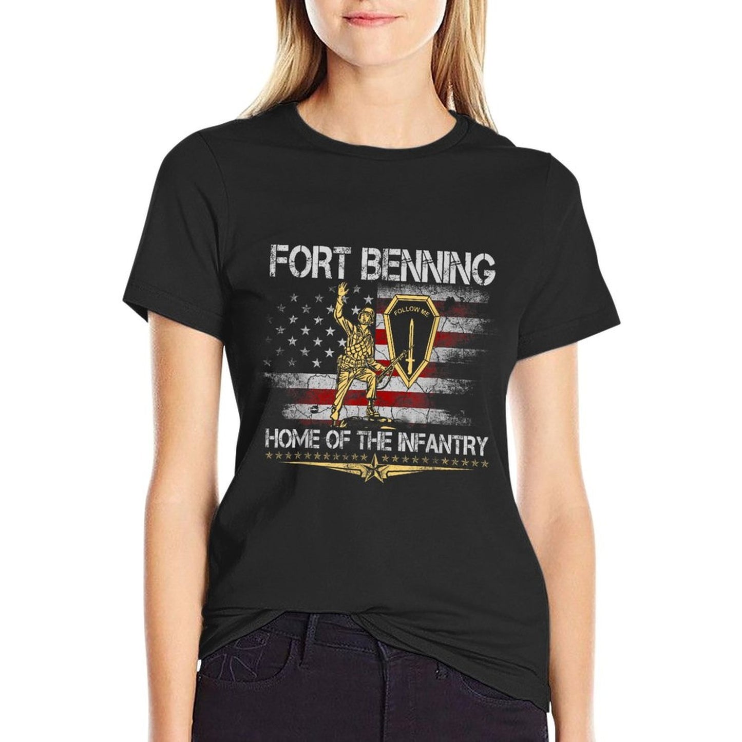 Fort Benning Home of The Infantry School Veteran Patriotic  Versatile T-Shirt