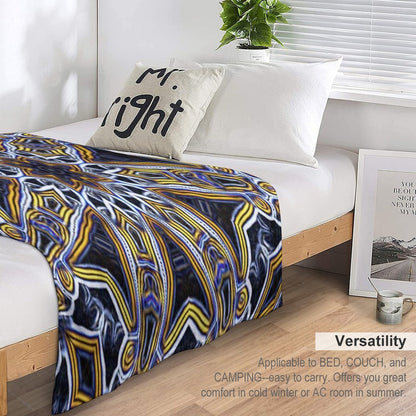 Mandala Eight Petal Talisman Yellow Plush Throw Blanket