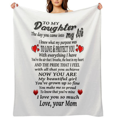 To My Daughter Love Design Multi-functional Throw Blanket
