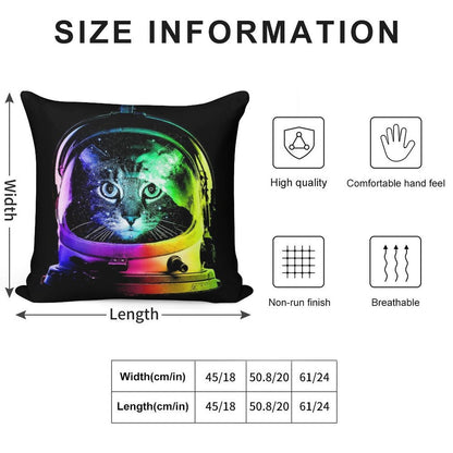 Astronaut Cat Soft Durable Construction Throw Pillow