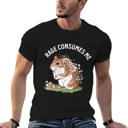 Hamster Rage Consumes Me Colorful Design  Fade-proof Color T-Shirt