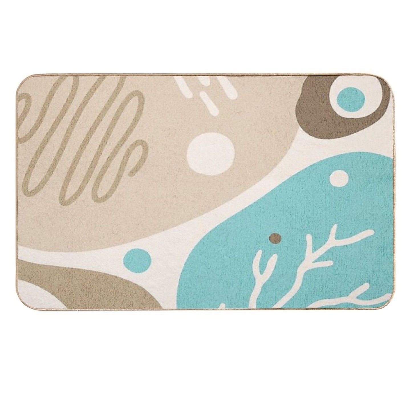 Abstract Irregular Shapes with Earth Tones  Rapid-Drying Bath Mat