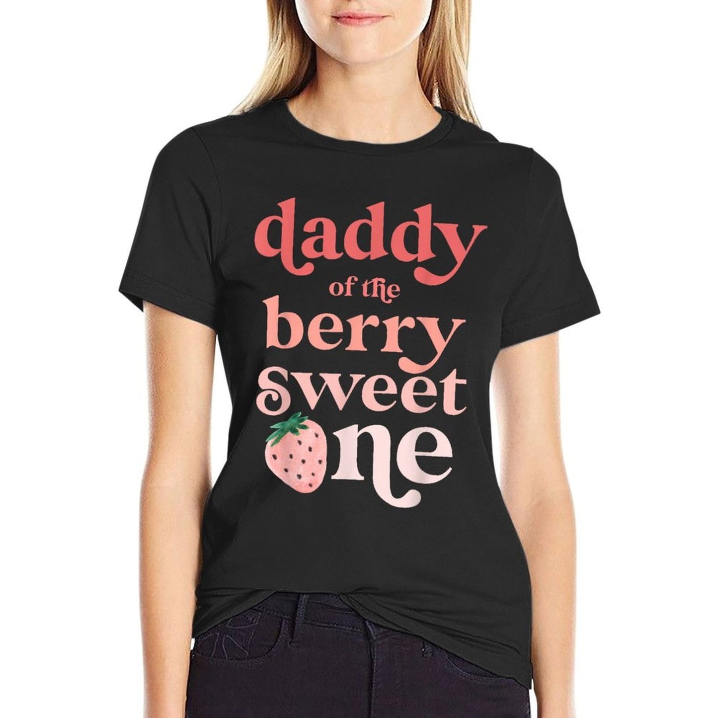 Daddy of The Berry Sweet One Strawberry First Birthday 1st  Lightweight T-Shirt