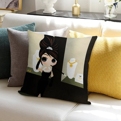 Breakfast at Tiffany's Soft Hidden Zipper Throw Pillow